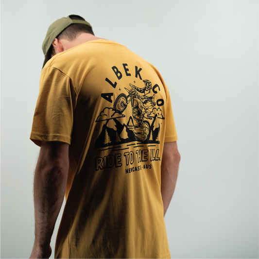 Ride To The Hills Tee - Mustard